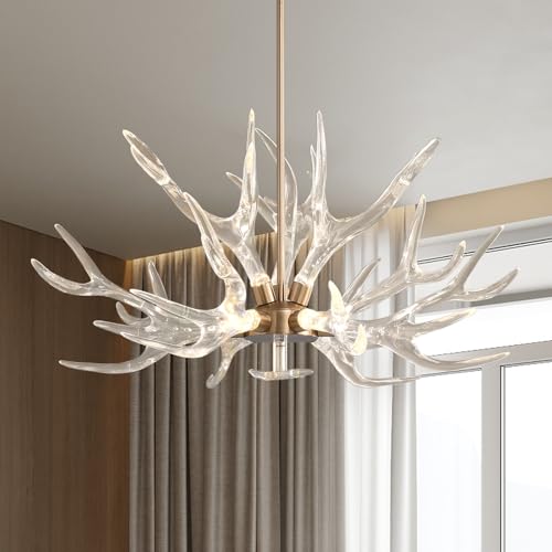 homary Antler Chandelier Resin Deer Horn Ceiling Light Fixture, 22W