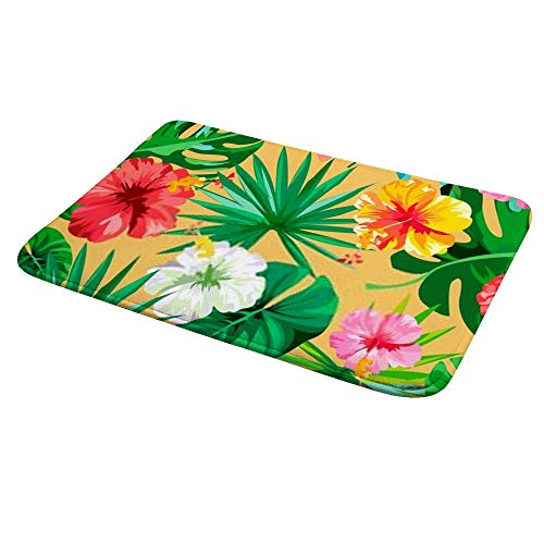 Alfombra de baño de terciopelo coral con flores tropicales para renovar tu hogar 5