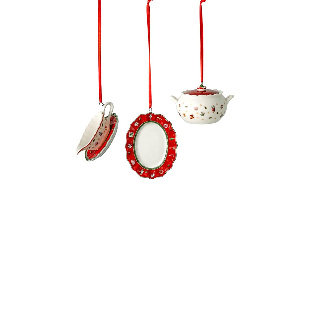 Toy's Delight Decoration ornamenten-set serviesgoed, rood, 4 x 7 cm, 3-delig - Villeroy & Boch Toy's Delight Decoration ornamenten-set serviesgoed, rood, 4 x 7 cm, 3-delig - Villeroy & Boch