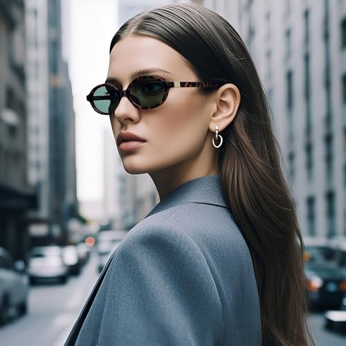 MASDUN Fashion Retro Polarized Sunglasses Womens 90s Trendy Oval Sun Glasses Vintage Sunnies UV Protection (3 Pack)3