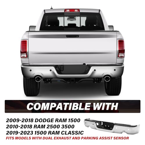 image for Bingbingmotor BRYGHT Rear Bumper Assembly Replacement 09-18 Dodge Ram 
