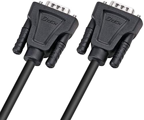 DTECH DB9 do DB9 RS232 kabel szeregowy wtyczka do wtyczki zerowy kabel modemowy krzyżyk TX RX przewód do komunikacji danych (5 m, czarny)