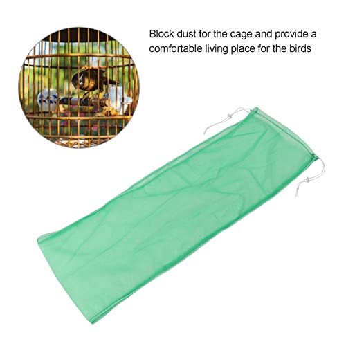 Image of Birdcage Nylon Mesh Net Adjustable Dustproof Seed Catcher Guard Net Cover for Parrots Parakeet Macaw Cage