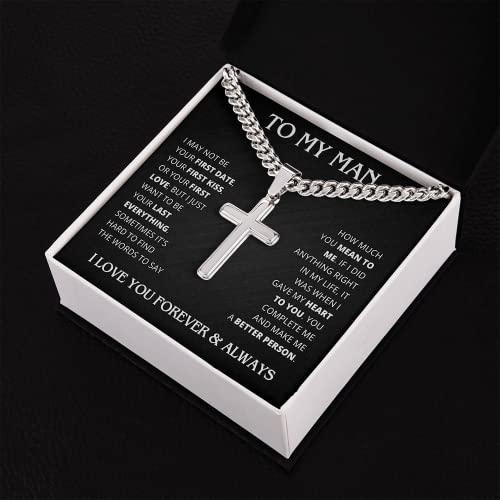 FG Family Gift Mall Husband Birthday Gifts From Wife Best Sentimental Gift Ideas Necklace Jewelry Chain Faith Cross Christmas Valentines Day Personalized Present For Men4