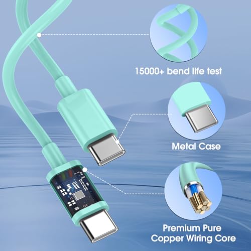 iPhone 17/16/15 Pro/Pro Max Charger, Dual Port USB-C Wall Charger with PD 40W & QC 20W Fast Charging, 10FT USB-C Cable for iPhone, iPad Pro, MacBook M1/M2/M3, Android (Green, 10 FT) - image 7