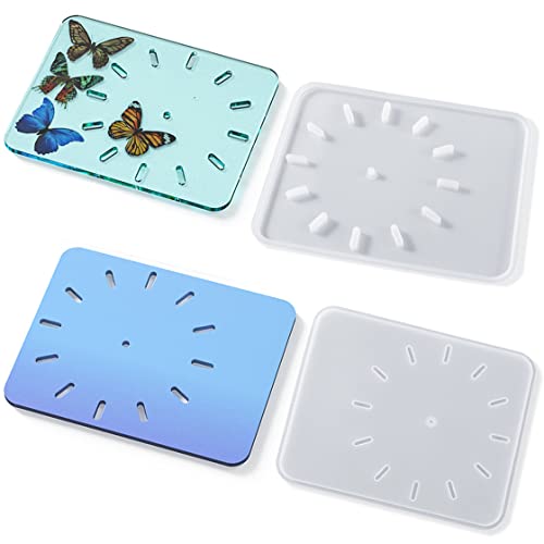 Hyzaphix Large Clock Resin Molds Diy Clock Silicone Mold Photo Display Epoxy Casting Moulds With Time Tools For Diy Crafts, Wall Hanging Ornaments, Home Decor #TOP4