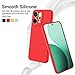 Compatible with Oppo Reno 14 Pro 5G Phone Case W Wrist Band, Thin Slim Liquid Silicone Soft Rubber Gel TPU Full Camera Protection Bumper Pure Color Simple Cover,Red