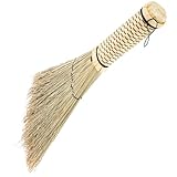 ELAYARD Escoba Pequeña de Paja Natural para Escritorio Barrido Eficaz de Polvo y Suciedad Diseño Compacto y Ergonómico para Limpieza Diaria el Hogar y Oficina