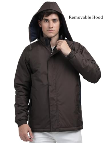 Image of Men's Waterproof Winter Jacket | Reversible & Removable Hood | 99% Water-Resistant | Heavy-Duty Warm Jacket with 4 Pockets