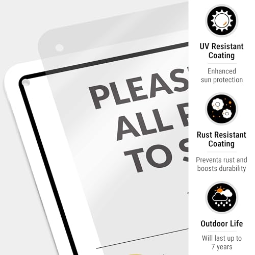 Image of Package Delivery Sign, Delivery Instructions Deliver All Package to Side Door Left Arrow Sign, 10x7 Inches, Rust Free .040 Aluminum, Fade Resistant, Made in USA