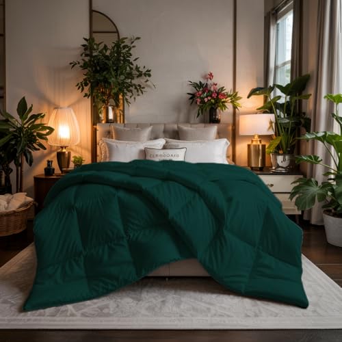 Image of Earthlycozy 500 GSM Premium Comforter - All-Season Down-Alternative, Lightweight, Breathable, Hypoallergenic and Machine Washable (Teal, Single)