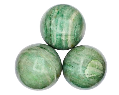 Image of Certified Green Aventurine Crystal Ball for Meditation - Premium Crystal Vastu Items for Home and Feng Shui Items for Good Luck - Ideal for Pooja Supplies and Spiritual Practices (3 inch Inch)