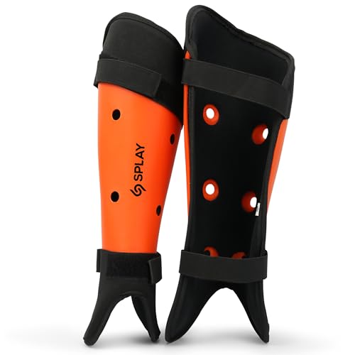 Splay Club Hockey Shin Pads Small Shin Guard, Light & Durable Shell, Provides Protection to Pads, Strap for Tight Fit, Soft Foam Inner