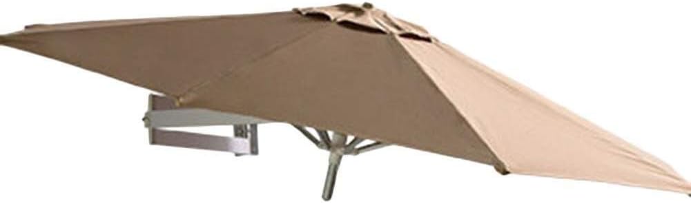 Outdoor Patio Umbrellas Wall Mount Garden Parasol Balcony Tilting Sun Shade Umbrella, Aluminium, 7ft / 220cm