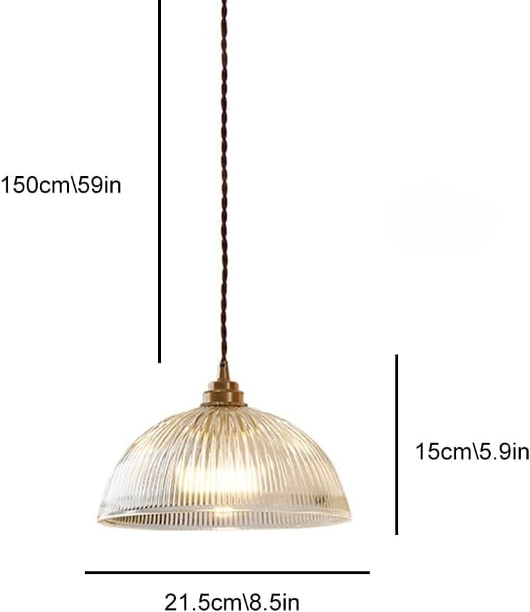 Miniatura 4 de Retro Farmhouse Glass Pendant Light American Style Semi Circular Hanging Lamp E27E26 Sockets Single Head Chandelier for Bedroom Bedside Kitchen