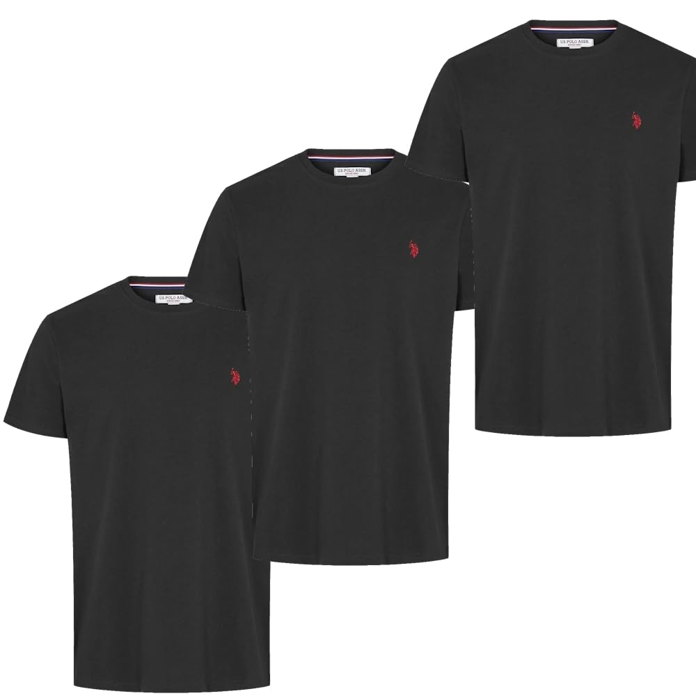 U.S. POLO ASSN. Arjun - Camiseta para hombre, 3 unidades, elegante, color negro y suave