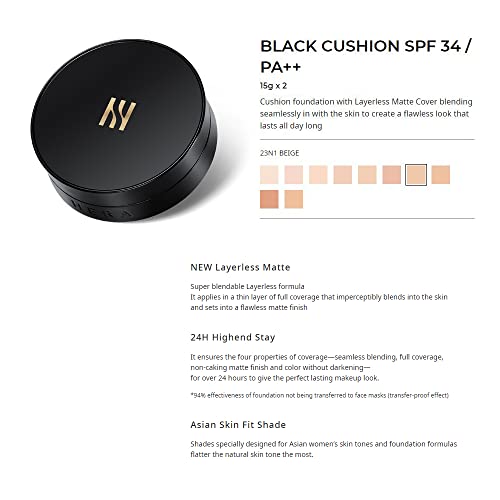 [Hera] Black Cushion Spf34 Pa++ 15G+15G(Refill) #23 Beige #TOP6