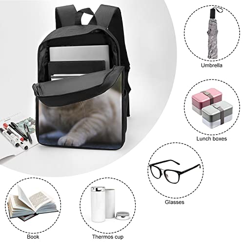 Sac d'école adolescent imprimé 3D chat grand format 17 pouces - 6