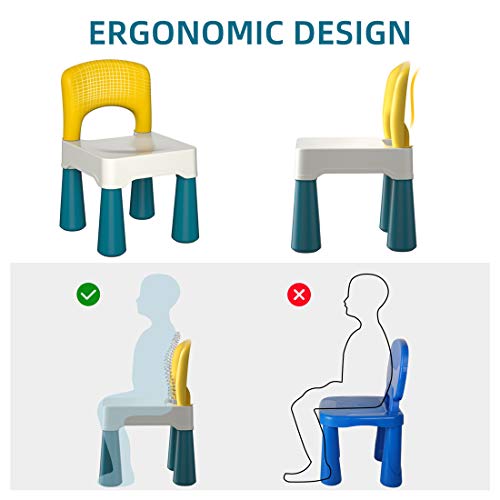 Miniatura 5 de Burgkidz Silla De Plástico Bloques De Construcción Para Niños, Silla Ergonómica Mejorada Para Aprender Y Jugar Con Respaldo, Adecuada Para Que Los Niños Se Sienten, Macron