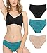 Donppa Bragas Menstruales Mujer Flujo Abundante Protect Bambu Algodon Fugas Braguitas Niñas Cómoda Thinx Culotte Pack de 3 Negra/Verde/Beige M