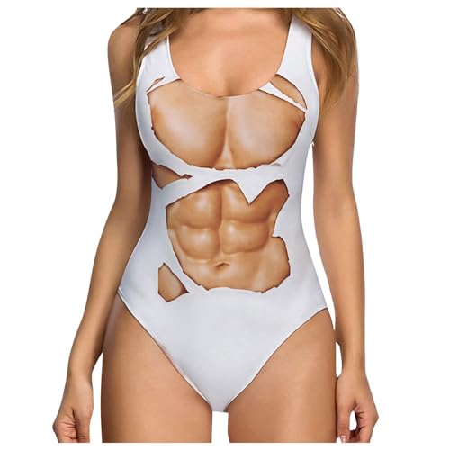 Image of Ewleguzka High Cut One-Piece Swimwuit for Women Ladies Swimming Costume Fruit Print Bikini Set Funny Bathing Suit Monokini