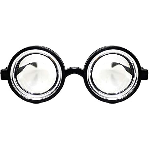 Nerd Glasses Round Thick Geek Fancy Dress Costume Retro Joke Wizard Cover