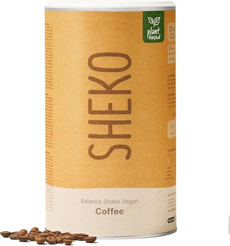 SHEKO Balance Shake Vegan Kaffee - 14 Cremige Mahlzeitenersatz Shakes zum Abnehmen - Proteinreich, Glutenfrei & Natürlicher Geschmack - Abnehmen Shake