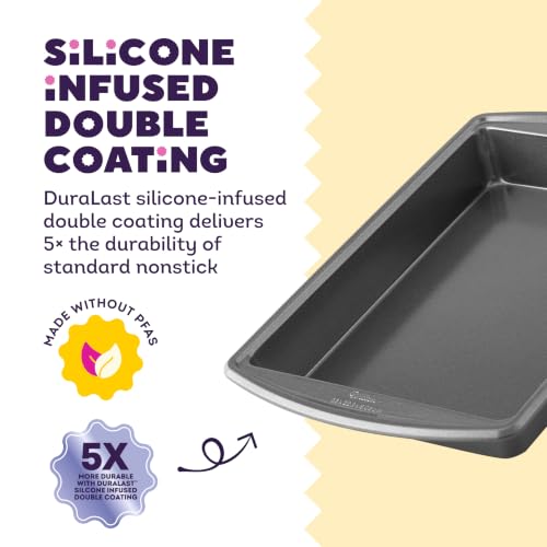 Wilton Platinum Non-Stick Oblong Baking Pan - All-Purpose Pan for Baking, Roasting & Cooking - Non-Stick Steel - Dishwasher Safe - Features Extended Grip Handles - Made Without PFAS - 13 x 9 x 2 Inch by Wilton - Image 4