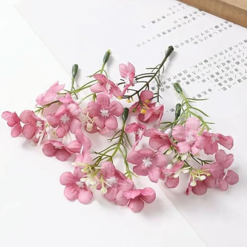 �t�F�C�N�t�����[�A 10/20/30�� �V���N���ԃw�b�h 5�t�H�[�N �t�F�C�N�t�����[ �z�[���E�F�f�B���O�f�R���[�V���� DIY �ԕr�A�N�Z�T���[(Dark Pink,20PCS)