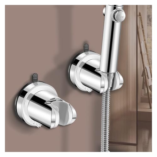 Support de douche à ventouse accessoire de salle de bain blanc sans outil - 2