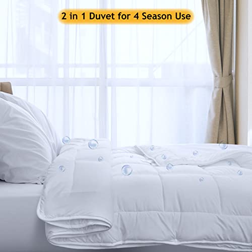 Threads For Bed 4 Season 2 In 1 Microfiber Duvet (4.5 Tog + 9 Tog), 13.5Tog Double Size Detachable Anti-Allergy Quilt With Skin-Friendly Microfiber Cover & Box-Stitched, Filling Weight: 800G + 1400G - 8