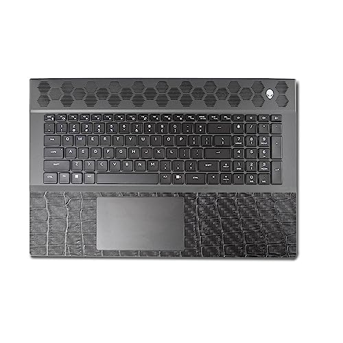 Image of MightySkins Carbon Fiber Skin Compatible with Alienware M18 R1 (2023) Full Wrap Kit - Black Gator Skin | Protective, Durable Textured Carbon Fiber Finish | Easy to Apply | Made in The USA