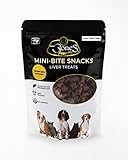 Mini Bite Snack Liver Treats - Premios de Entrenamiento 100% Naturales Hechos con hígado de Res deshidratado - Premios para Perros y Gatos - No contienen Trigo - MINI Premios Gourmet para entrenamiento de perros - Premios para Entrenamiento de cachorros