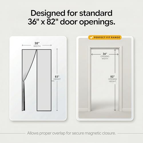 AUGO Magnetic Screen Door – Self Sealing, Heavy Duty, Hands ...