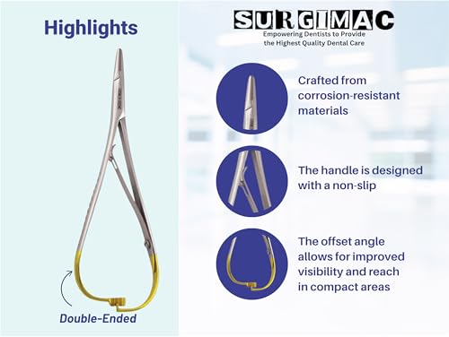 Image of SurgiMac Mathieu Pliers, 5.5 inch (14cm), Needle Holder Driver, Ligature Separator Placer, Orthodontic Pliers, Lace Back Tightener
