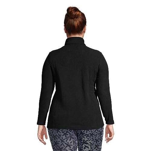Lands' End Womens Full Zip Fleece Jacket Black Petite Medium #TOP1