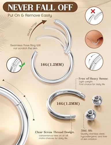 Clicker Per Septum Con Cristallini (Acciaio Chirurgico 316L Placcato In Oro Rosa) | Negozio - Foto 6