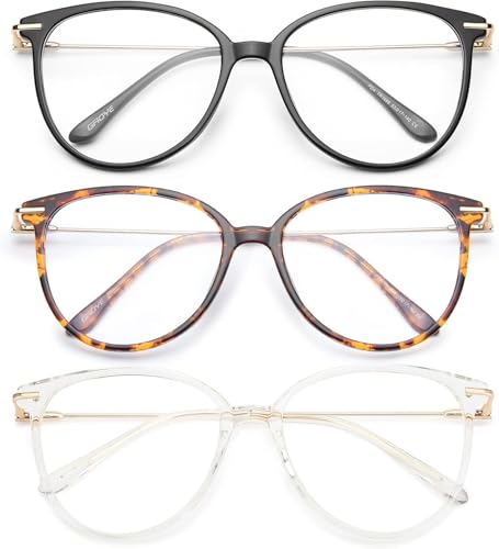 Gaoye Blue Light Glasses (Clear Lens, Round TR90 Frame)