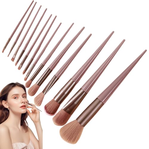 Juego de brochas de maquillaje – Brochas de maquillaje Ammiy, juego de brochas de maquillaje profesionales, 13 brochas para base de maquillaje sintética premium