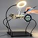 NZQXJXZ Helping Hands Soldering Station with 3X Magnifying Glass and Light, Soldering Holder Metal Circuit Board Holder 4 Flexible Metal Arms Magnetic Helping Hand for Soldering, Assembly, Repair