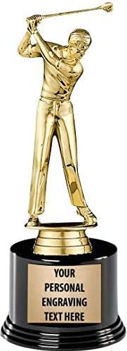 Crown Awards Golf Trophies with Custom Engraving, 7.25" Personalized Male Golfer Award Trophy On Deluxe Round Base Prime