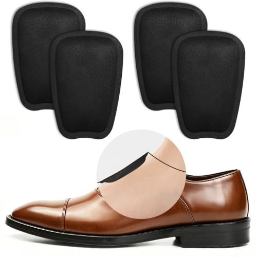 BIGGCOOL Shoe Tongue Pads, 2 Pairs Top of Foot Padding(Black, Thick)