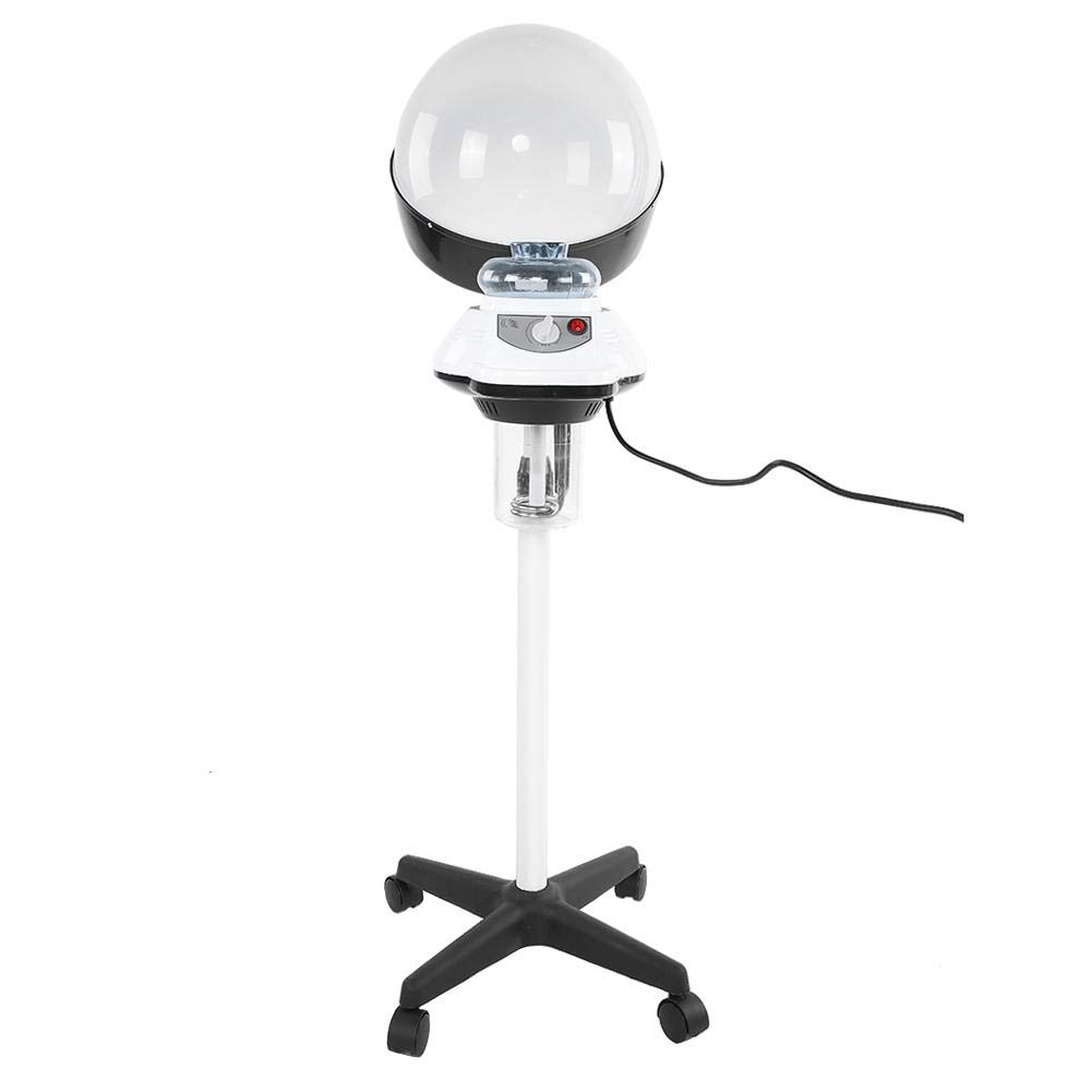 Casco de vapor de cuidado capilar, vaporizador de peluquería con base de rodillo, ajustable en altura, utilizado en peluquerías, institutos de belleza, cuidado doméstico, 80 – 125 cm