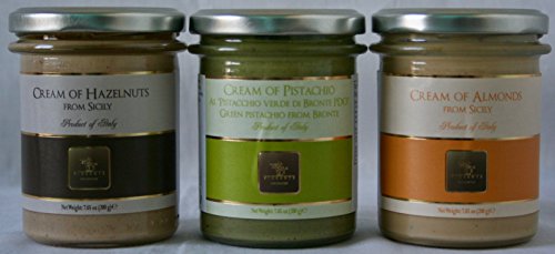 Vincente Sicilian Cream of Hazelnuts, Pistacio, and Almonds bundle (7.05 ounces per jar)