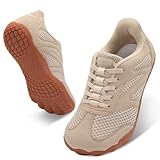 relxfeet Men's Barefoot Walking Shoes Slip-On Lightweight Minimalist Sneakers Wide Toe Box Zero Drop Non-Slip Comfort Shoes for Travel & Everyday Wear (Khaki, 42)