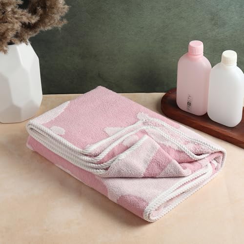 ENRICH HOMES Microfibre Bath Towel for Women | Large Size Towel for Bathing | High Water Absorption | Quick Dry | Super Soft & Comfortable | Washable | Travel Friendly | 140x70cm | Pink