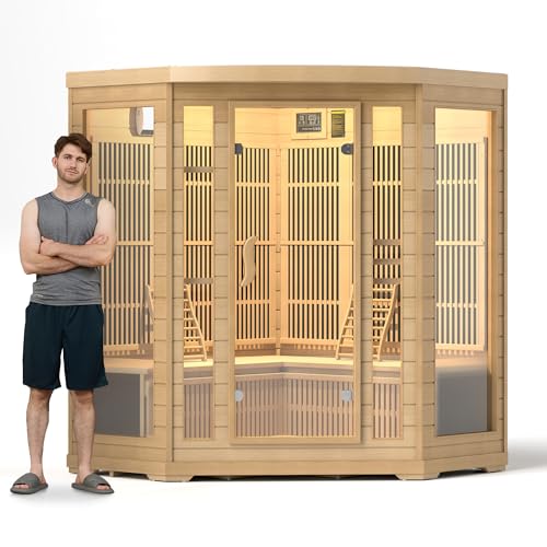 Infrared Sauna for 4 People with Chromotherapy Lights