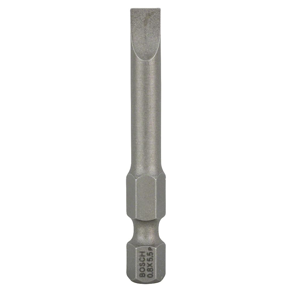 Bosch Professional Uzunlamasına düz vidalar için ekstra sert uç (S0,8 x 5,5; Uzunluk: 49 mm, 3 adet)