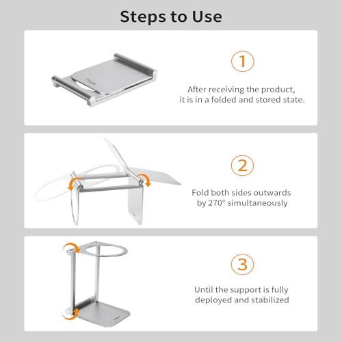 Image of Pour Over Coffee Maker Stand,Foldable Portable Electric Espresso Machine Stand,Holder for Coffee Grinder,Universal Dripper,V60 Dripper,Travel Coffee Maker, Press Round&Sliver
