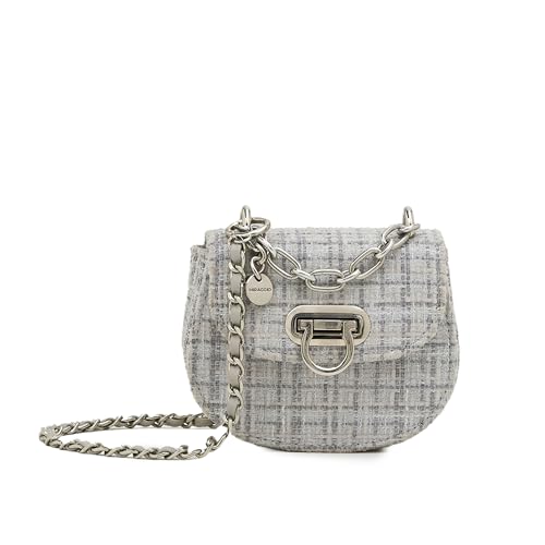 Image of Miraggio Fate Micro Crossbody Bag For Women | Tweed Texture Mini Sling Bags With Detachable Chain | Gift Items For Women